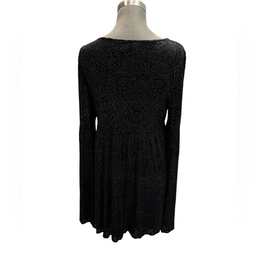 Cupcakes & Cashmere Janna Velvet Mini Dress Bell Sleeve S NWT